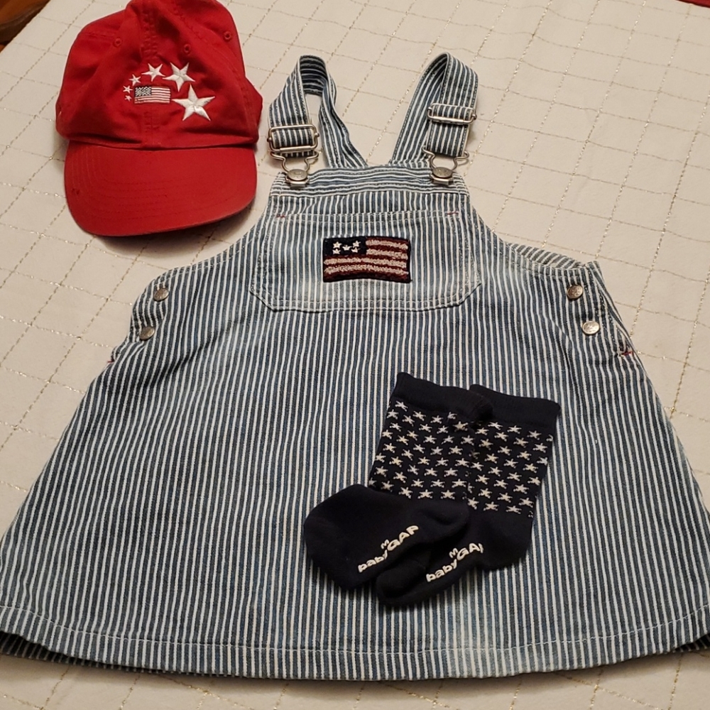 Baby gap merica 4th of July dress hat socks